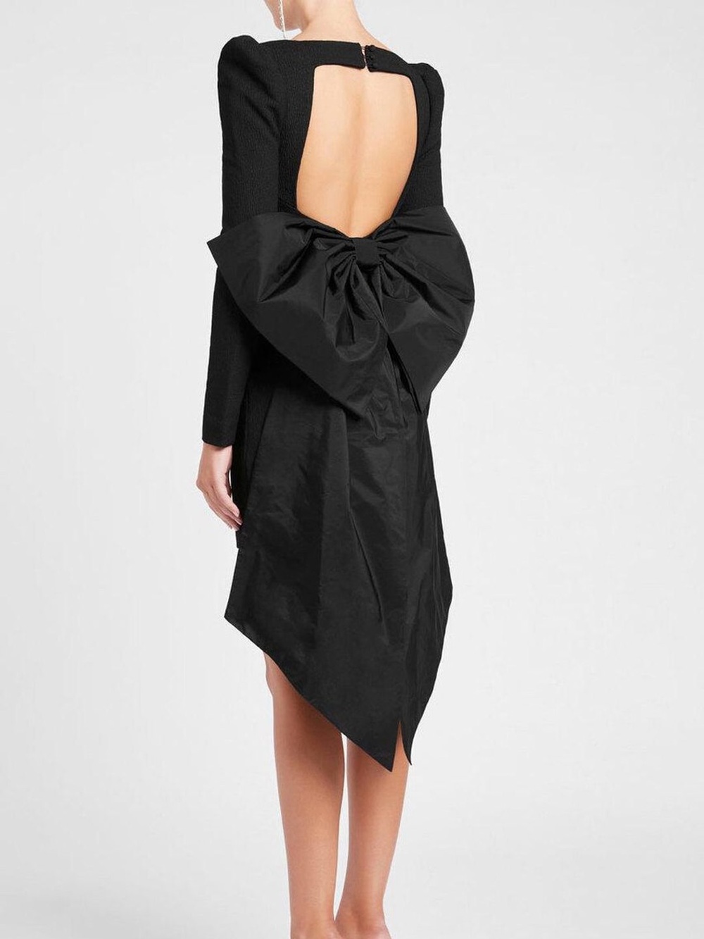 Rebecca Vallance Monique Black Backless Bow-Accent Mini Dress Size 4